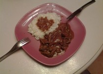 Boeuf au saté et riz blanc (Candy)